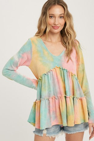 Tie Die Long Sleeve Top