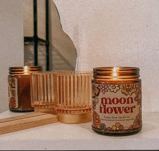 Moon Flower- Poppy Rose Candle