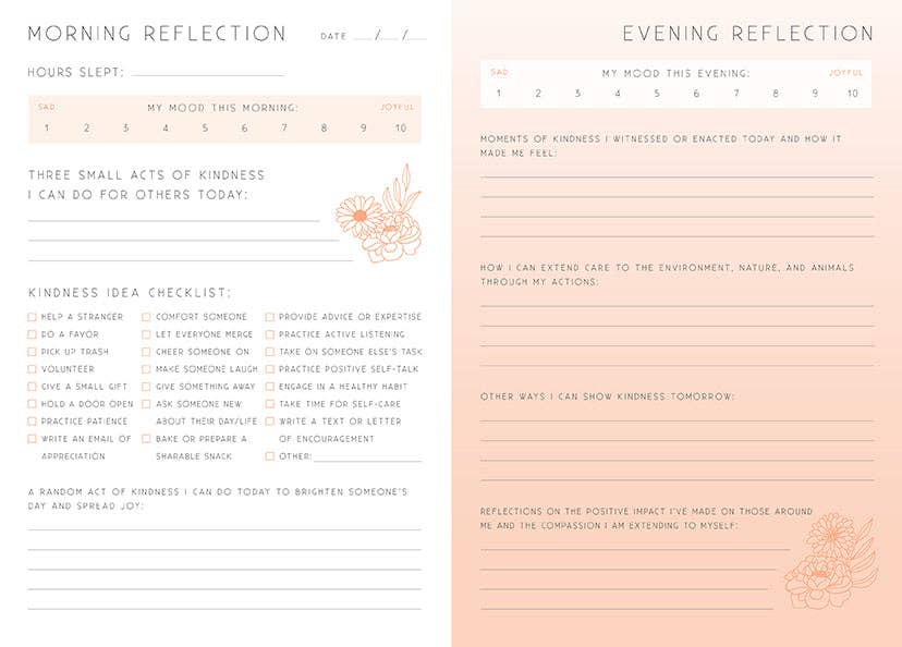 Kindness - Day & Night Reflection Journal