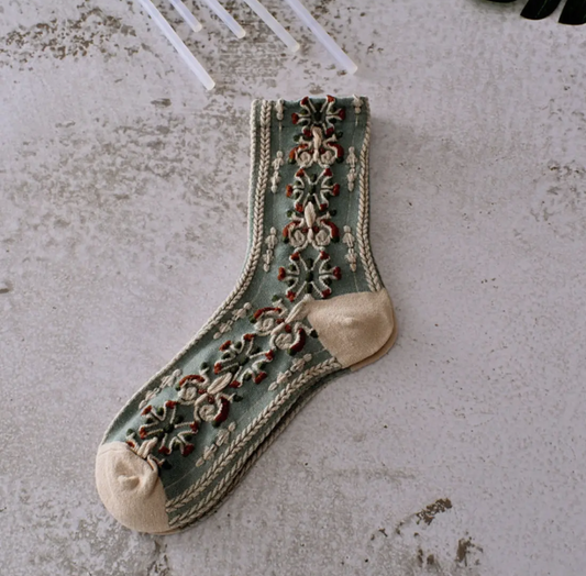 Rufia Retro Embossed Socks